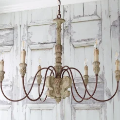 Aged Cottage Chic Chandelier
