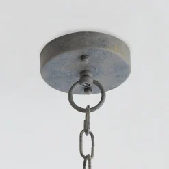 Aged Wood Beaded Chandelier - 3 Light