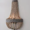 Aged Wood Beaded Sconce