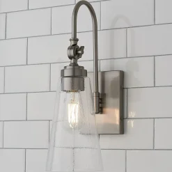 Arched Neck Tapered Glass Wall Light
