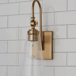 Arched Neck Tapered Glass Wall Light