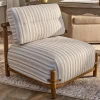 Armless Ticking Stripe Accent Chair