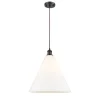 Arthur Cone Pendant - Large - White Glass