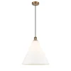 Arthur Cone Pendant - Large - White Glass