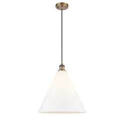 Arthur Cone Pendant - Large - White Glass