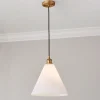 Arthur Cone Pendant - Small - White Glass