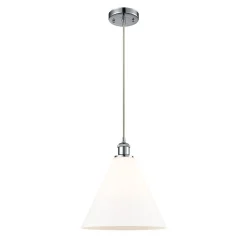 Arthur Cone Pendant - Small - White Glass