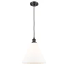 Arthur Cone Pendant - Small - White Glass