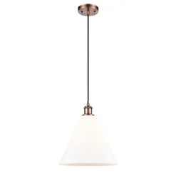 Arthur Cone Pendant - Small - White Glass