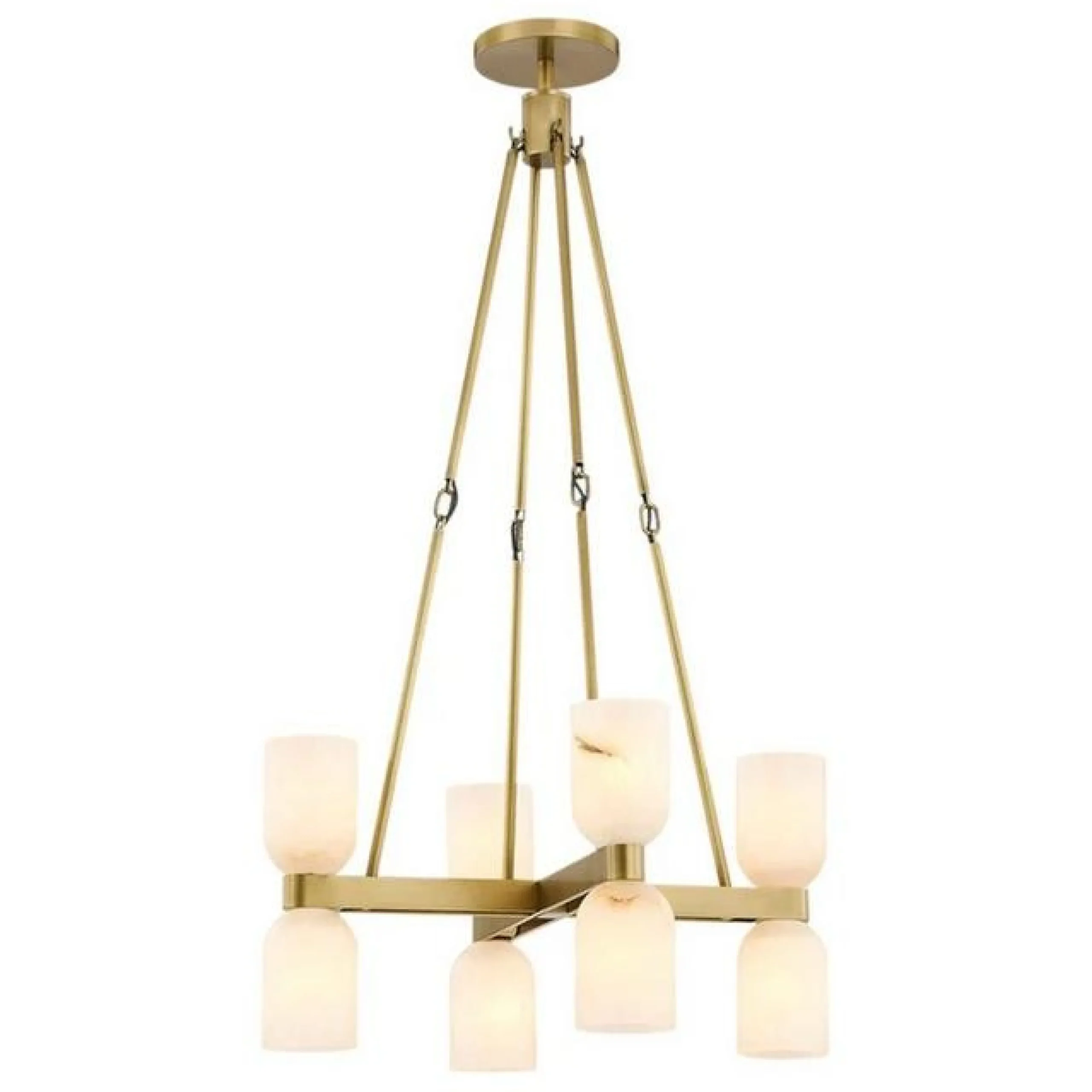 Aurind Cross Chandelier - 8 Light - Alabaster
