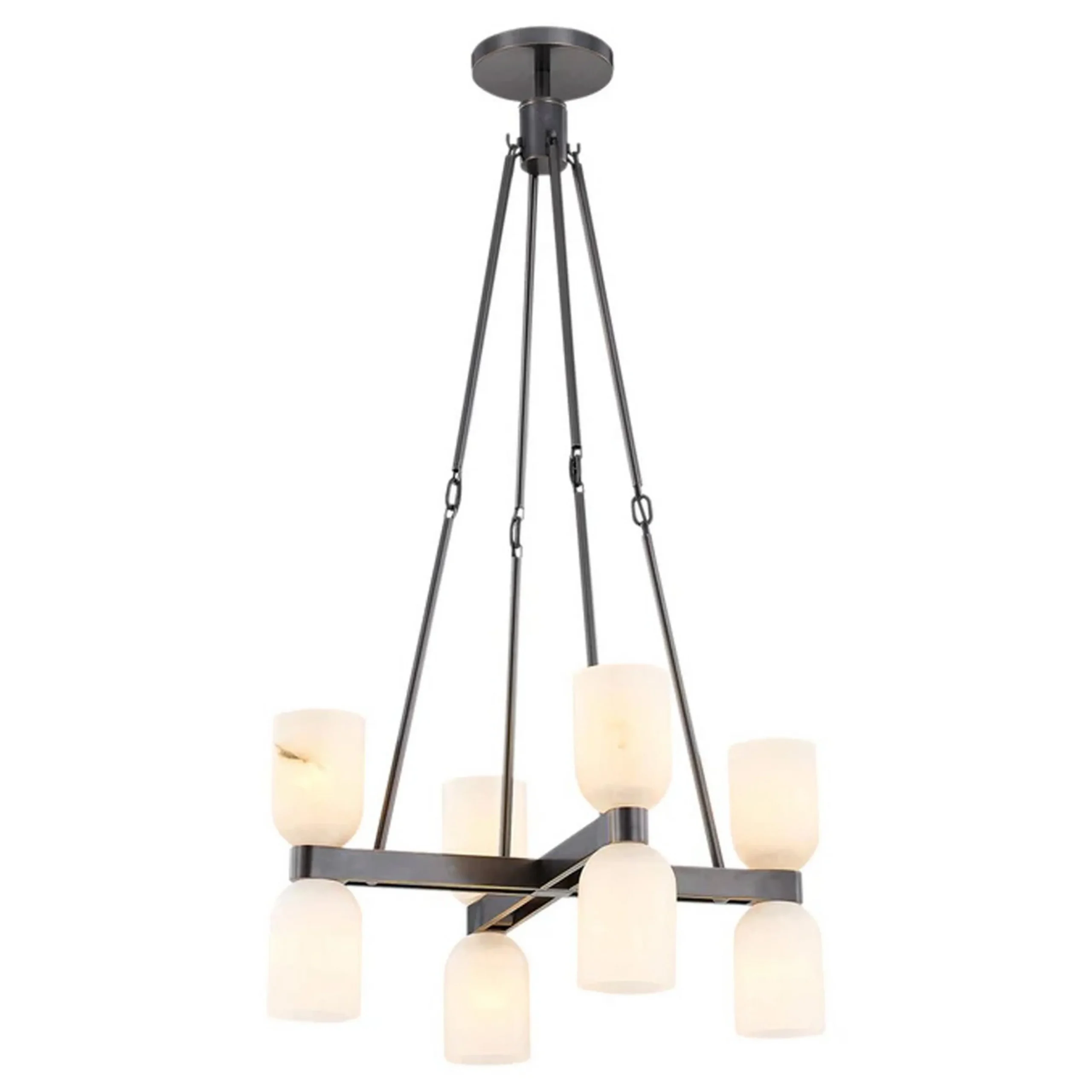 Aurind Cross Chandelier - 8 Light - Alabaster