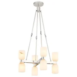 Aurind Cross Chandelier - 8 Light - Alabaster