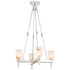 Aurind Cross Chandelier - 4 Light - Alabaster