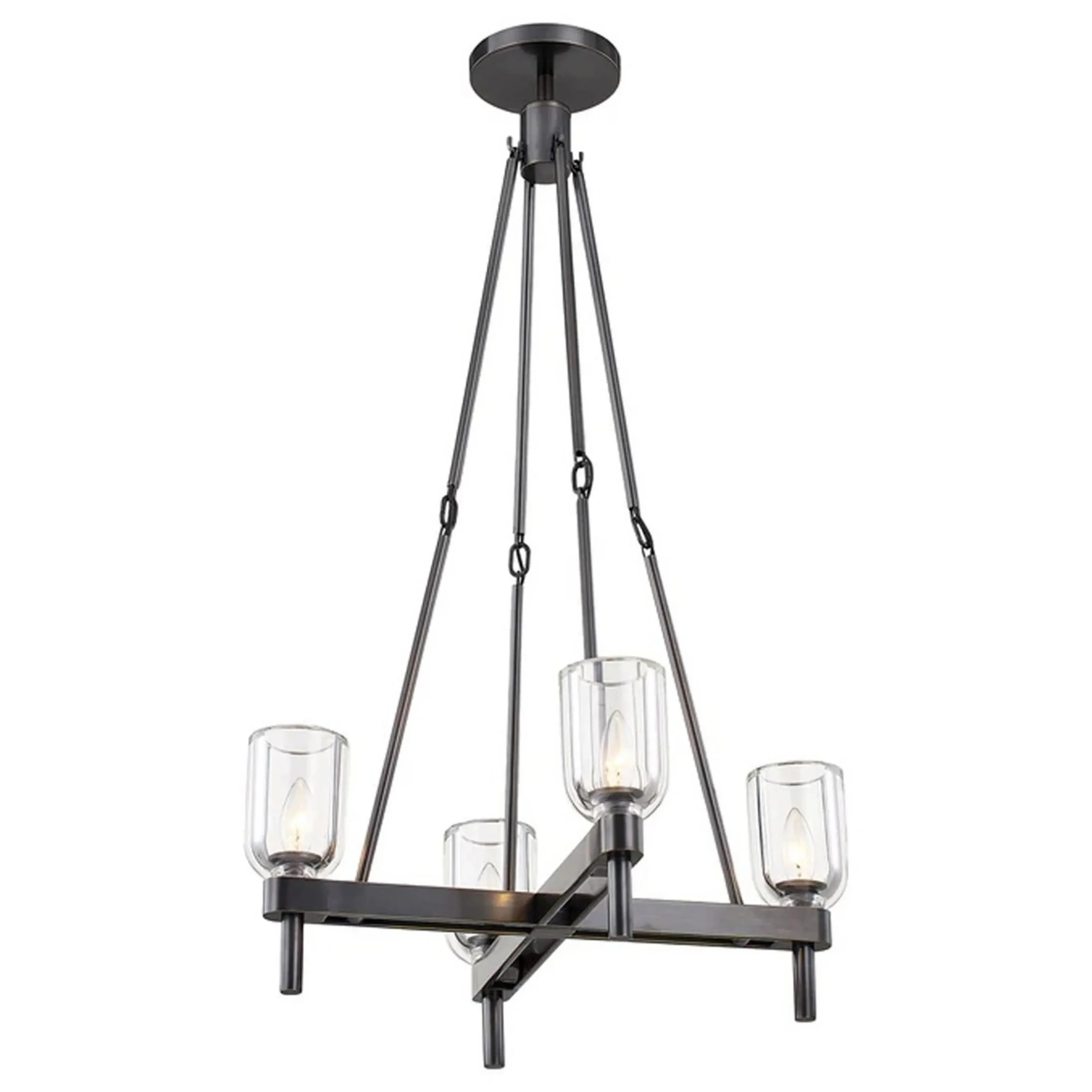Aurind Cross Chandelier - 4 Light - Crystal
