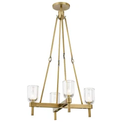 Aurind Cross Chandelier - 4 Light - Crystal