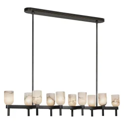Aurind Linear Island Chandelier - Alabaster