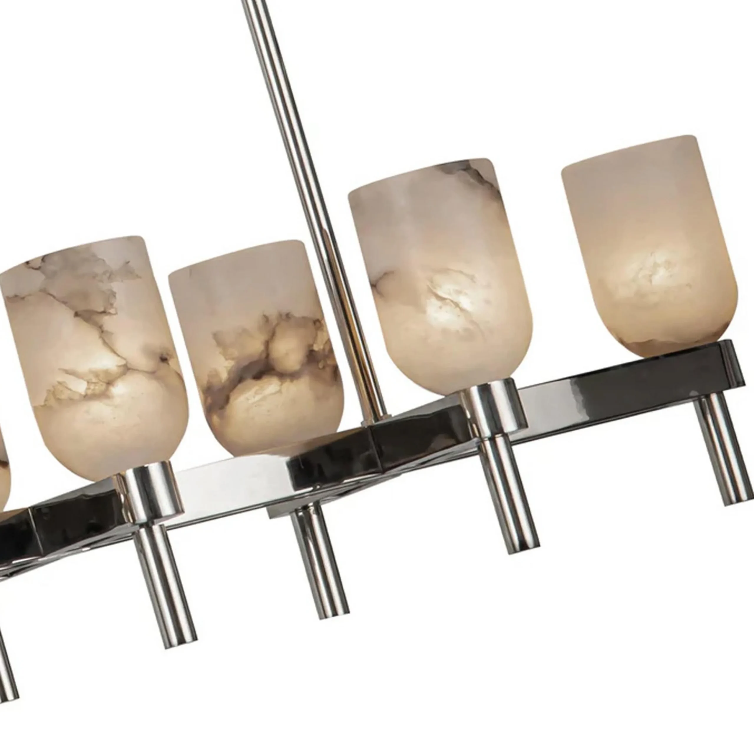 Aurind Linear Island Chandelier - Alabaster