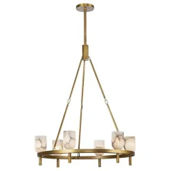 Aurind Ring Chandelier - 6 Light - Alabaster