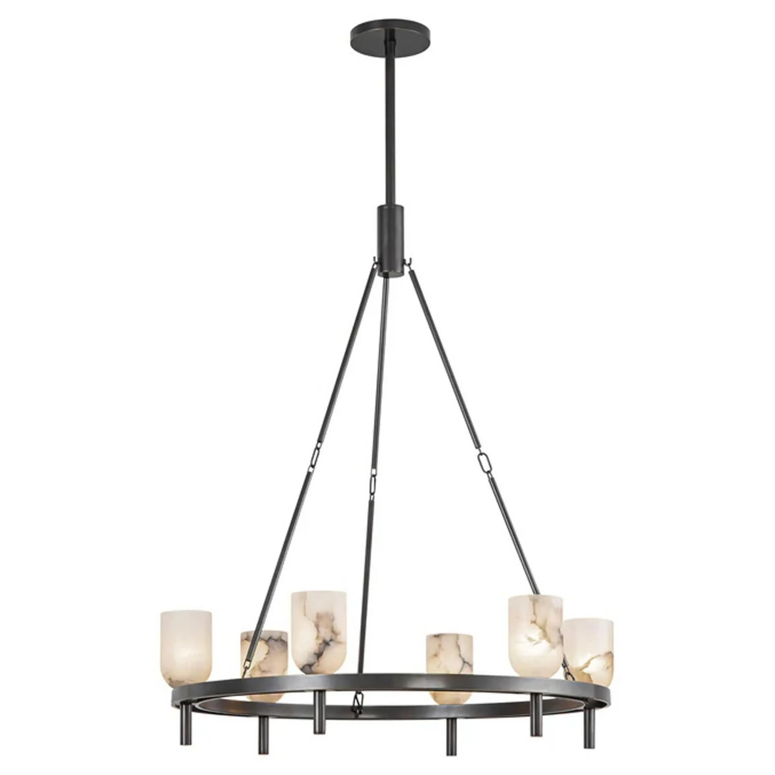 Aurind Ring Chandelier - 6 Light - Alabaster