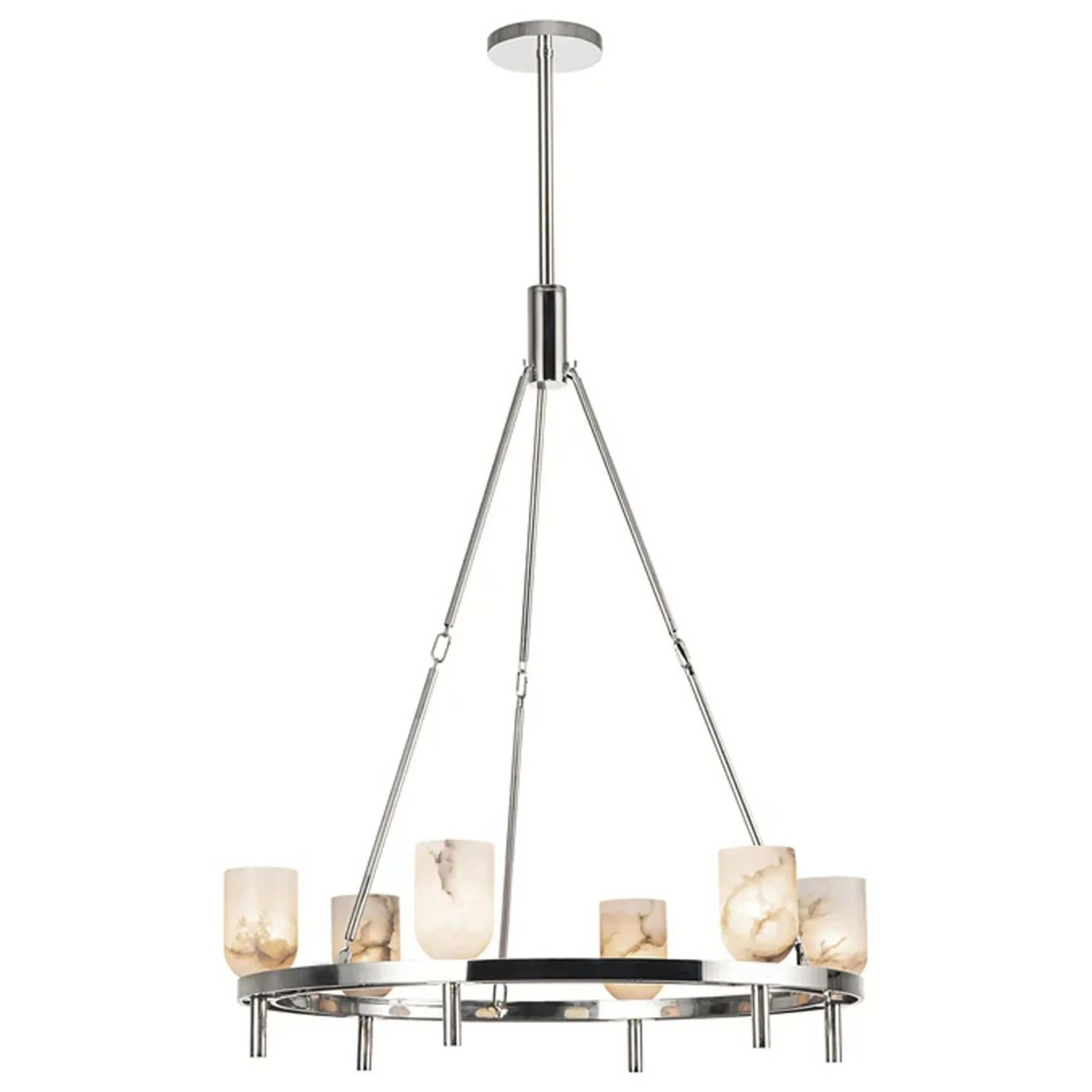 Aurind Ring Chandelier - 6 Light - Alabaster