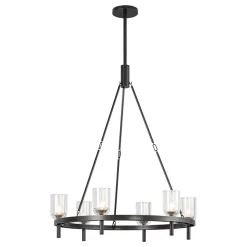 Aurind Ring Chandelier - 6 Light - Crystal