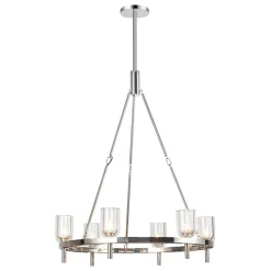 Aurind Ring Chandelier - 6 Light - Crystal