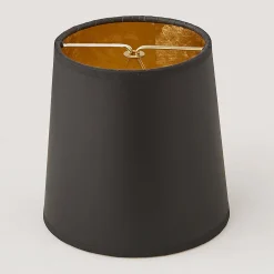 5" Black Paper Chandelier Shade with Gold Moire Lining