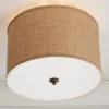 Burlap Drum Shade Ceiling Light
