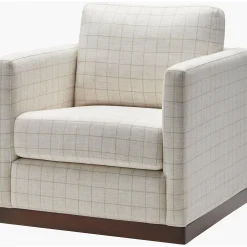 Caiden Swivel Chair - Patterned Linen