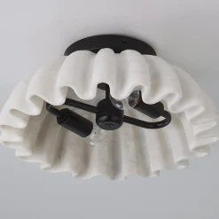 Carved Marble Ruffle Ceiling Light