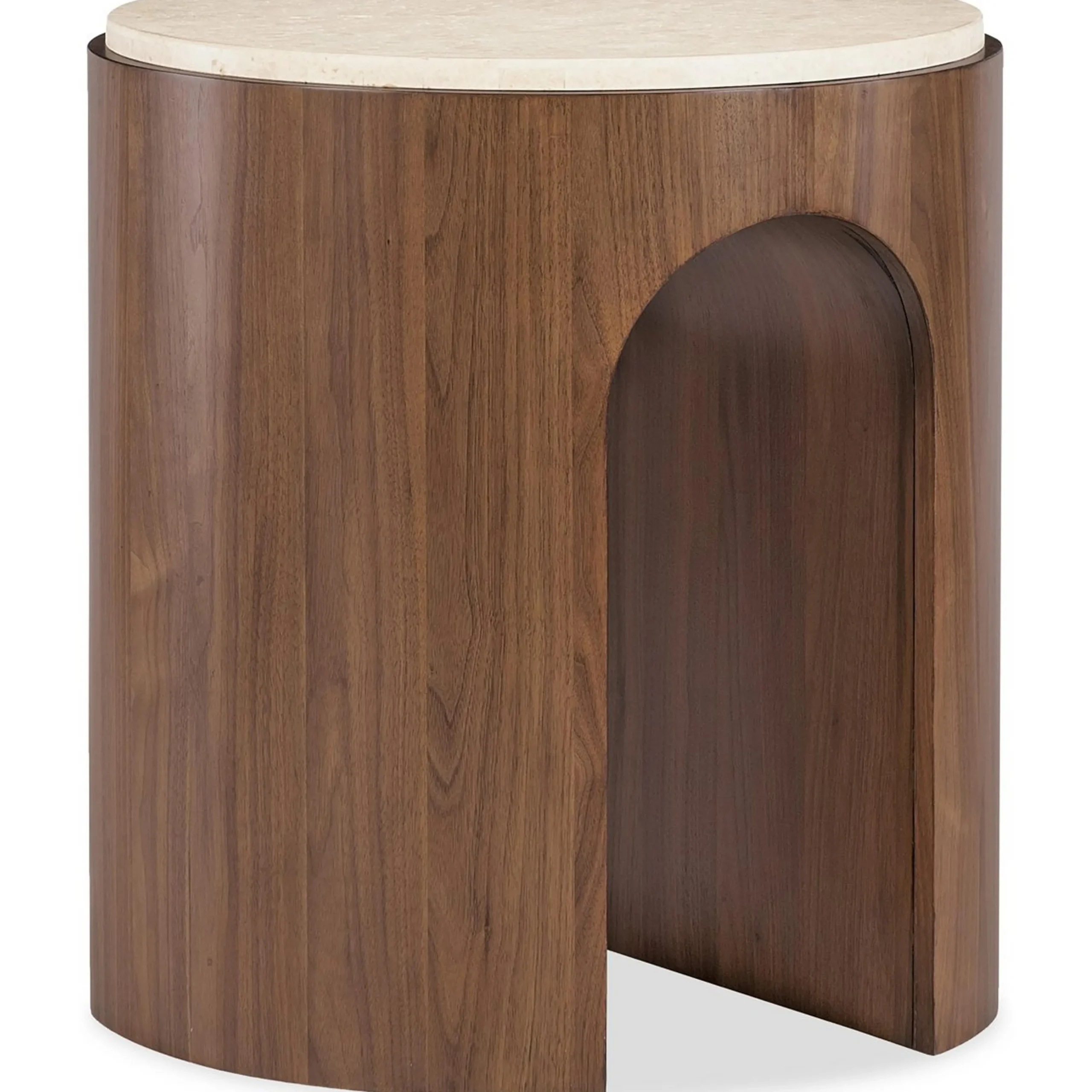 Cecily Side Table - Wood and Marble