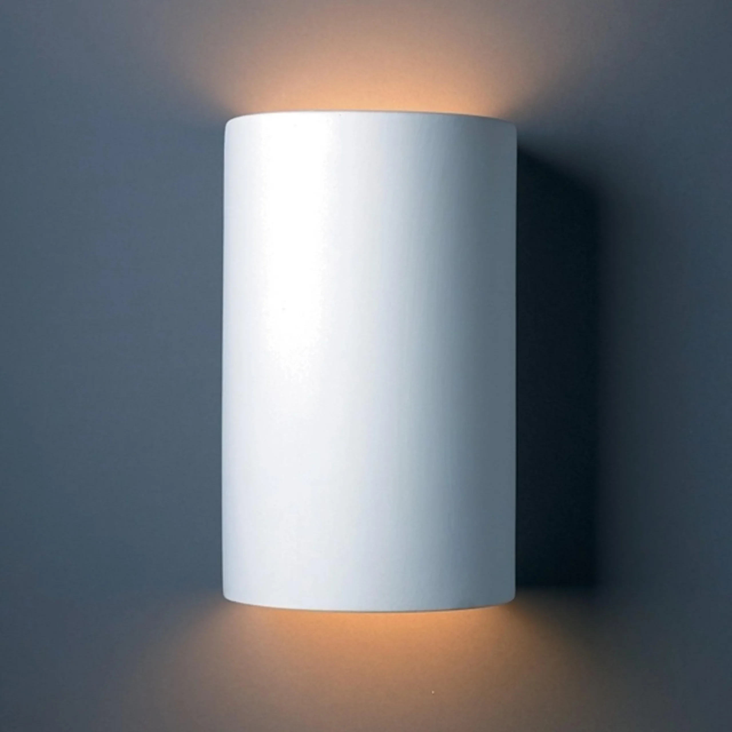Ceramic Cylinder Outdoor Sconce - Large - Bisque