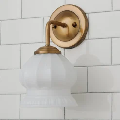 Chris Loves Julia Marlo Bath Sconce - Milk Glass