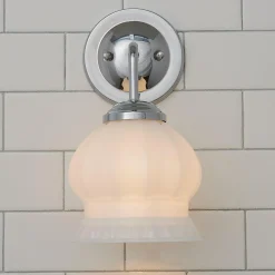 Chris Loves Julia Marlo Bath Sconce - Milk Glass