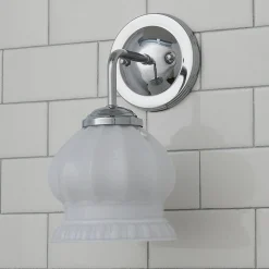 Chris Loves Julia Marlo Bath Sconce - Milk Glass