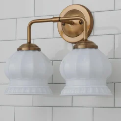 Chris Loves Julia Marlo Vanity Light - 2 Light - Milk Glass