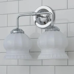 Chris Loves Julia Marlo Vanity Light - 2 Light - Milk Glass