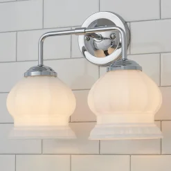 Chris Loves Julia Marlo Vanity Light - 2 Light - Milk Glass