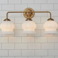 Chris Loves Julia Marlo Vanity Light - 3 Light - Milk Glass