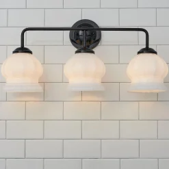 Chris Loves Julia Marlo Vanity Light - 3 Light - Milk Glass