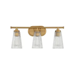 Cinematheque Ribbed Glass Vanity Light - 3 Light