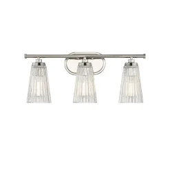 Cinematheque Ribbed Glass Vanity Light - 3 Light