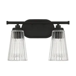 Cinematheque Ribbed Glass Vanity Light - 2 Light