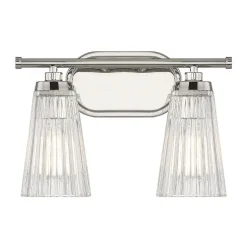 Cinematheque Ribbed Glass Vanity Light - 2 Light