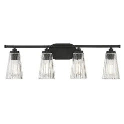 Cinematheque Ribbed Glass Vanity Light - 4 Light