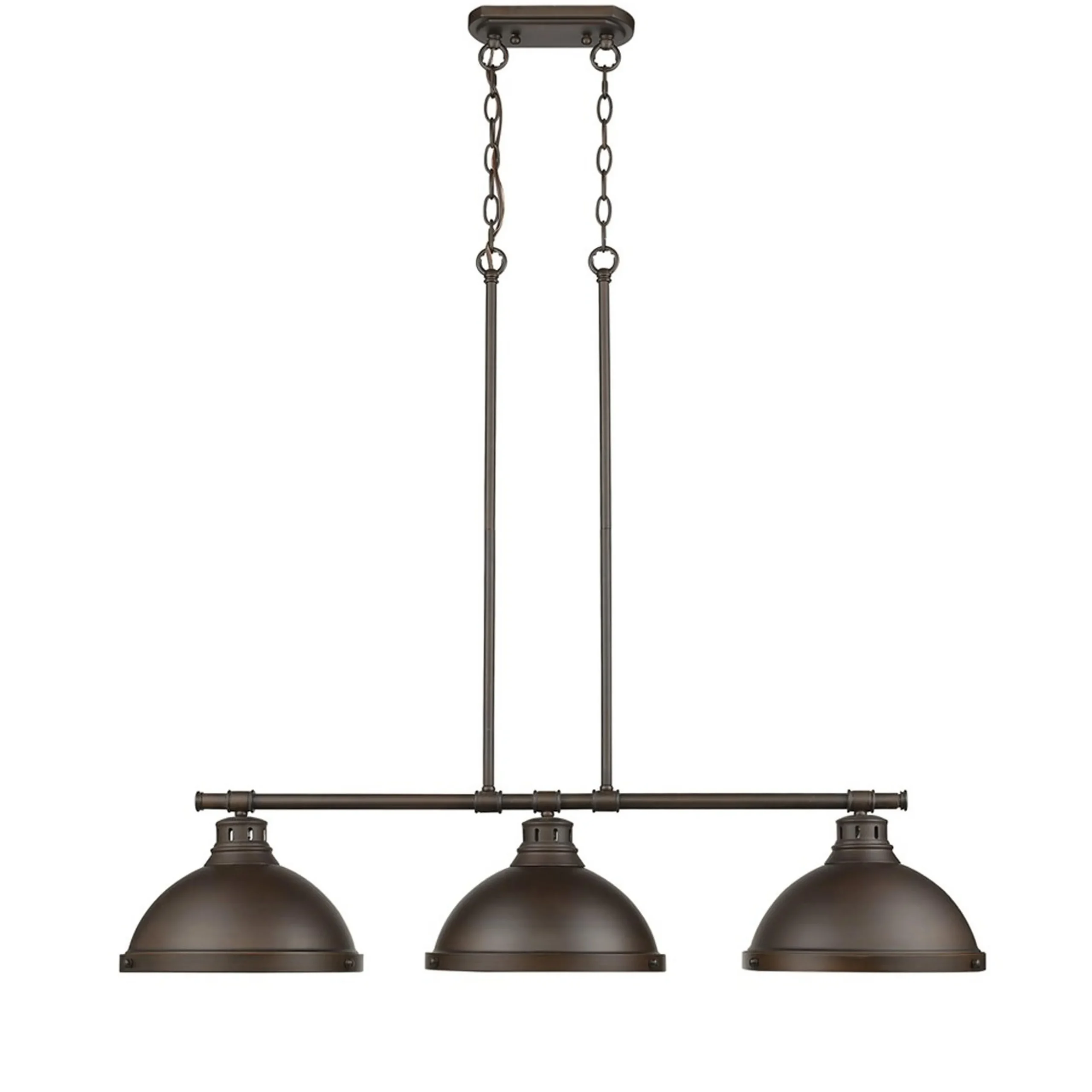 Classic Dome Metal Island Chandelier - 3 Light