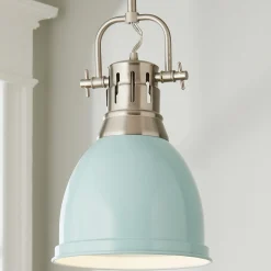 Classic Dome Shade Pendant Light with Rod - Small