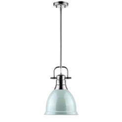 Classic Dome Shade Pendant Light with Rod - Small