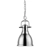 Classic Dome Shade Pendant Light with Chain - Small