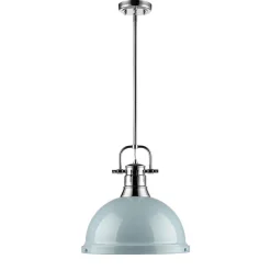 Classic Dome Shade Pendant Light with Rod - Large